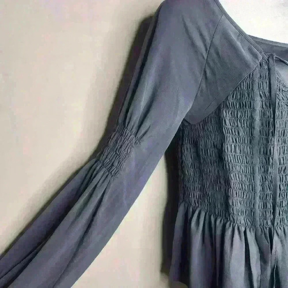 American Eagle women's gray long sleeve polyester blouse size small - Picture 6 of 8